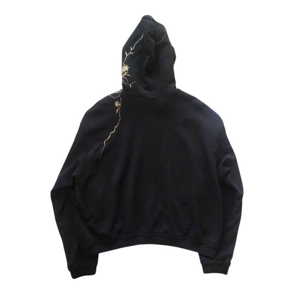(SOLD) Haider Ackermann Black Perth Hoodie with Gold Floral Embroidery - Picture 2 of 16